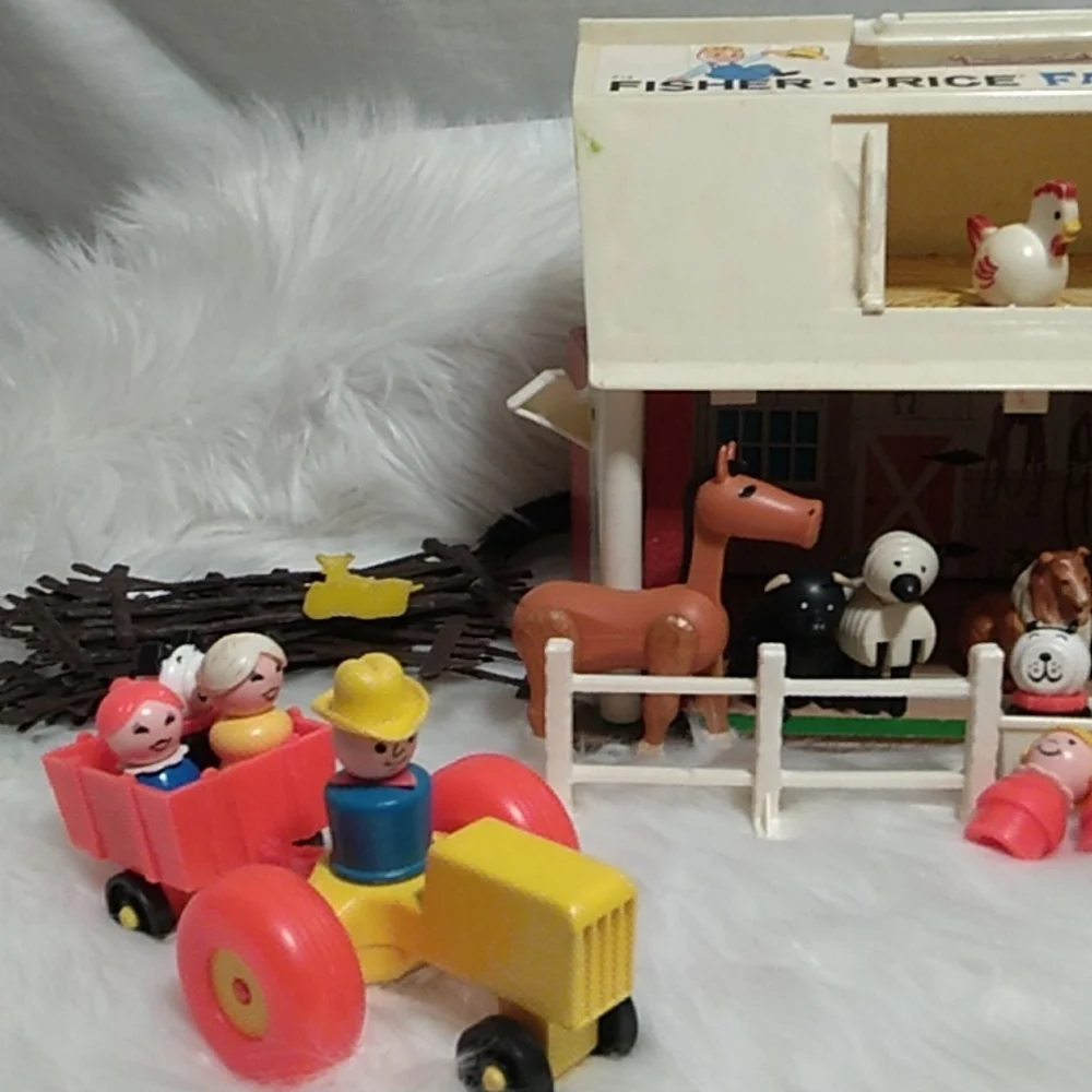 Fisher Price Family Farm Play Bundle 69' 79' Vintage Everything Included